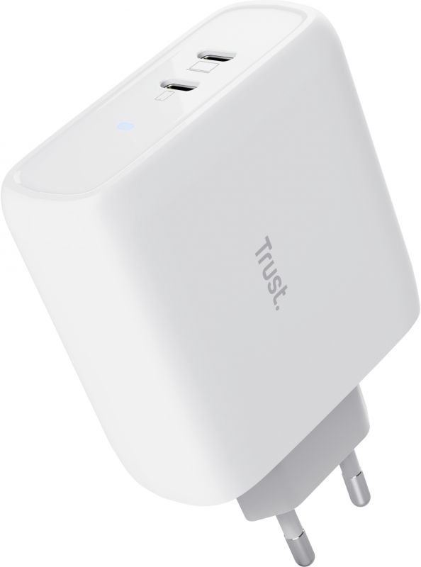 Зарядний пристрій мережевий Trust Maxo 65Вт, 2xUSB-C PD, білий