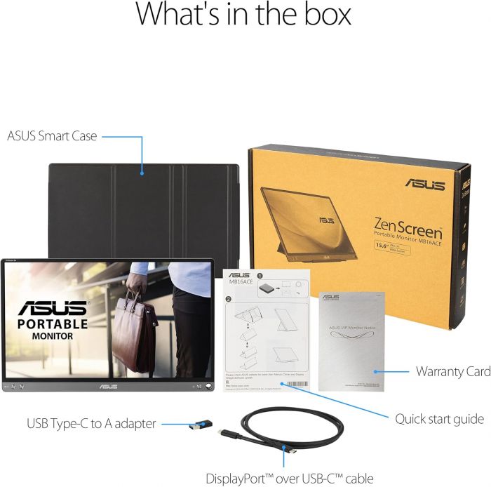 Монітор портативний Asus 15.6" ZenScreen MB16ACE USB-C, IPS, Case