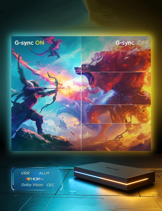 Набір адаптивного підсвічування Govee H8604 Govee AI Sync Box Kit 2 TV BackLight 55-65', RGBWIC, WI-FI/Bluetooth, чорний