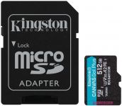 Карта пам'яті Kingston microSD  512GB C10 UHS-I U3 A2 V30 R200/W160MB/s + SD
