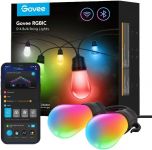 Набір світлодіодних ламп Govee H7020 LEB Bulb String Lights, 15м, RGBIC/Warm White, WI-FI/Bluetooth, чорний