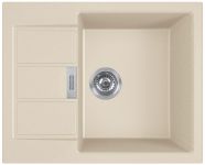 Мийка кухонна Franke Sirius 2 тектонайт, прямокут., з крилом, 620х500х200мм, чаша - 1, врізна, бежевий