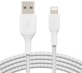Кабель Belkin USB-A > Lightning заряджання/синхронізації 12Вт, 1м, плетений, білий