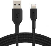 Кабель Belkin USB-A > Lightning заряджання/синхронізації 12Вт, 1м, плетений, чорний