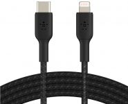 Кабель Belkin USB-C > Lightning заряджання/синхронізації 30Вт PD, 2м, плетений, чорний