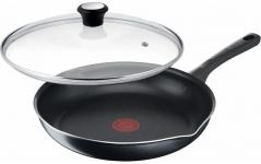 Сковорода з кришкою Tefal Day by Day, 24см, з кришкою, алюміній, бакеліт, скло, чорний