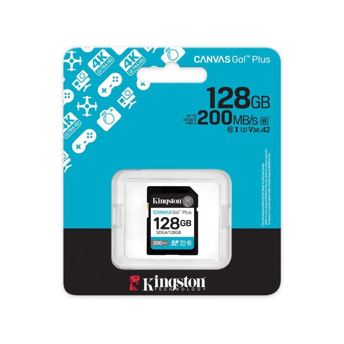 Карта пам'яті Kingston SD  128GB C10 UHS-I U3 V30 R200MB/s