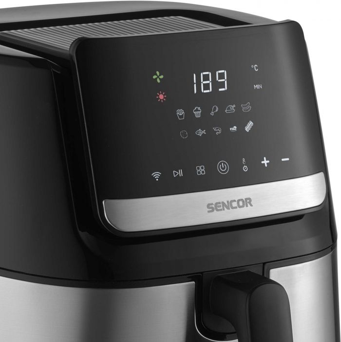 Мультипіч Sencor Vita Fryer, 1600Вт, чаша-6,5л, сенсорне керув., 10 програм, пластик, нерж. сталь-чорний