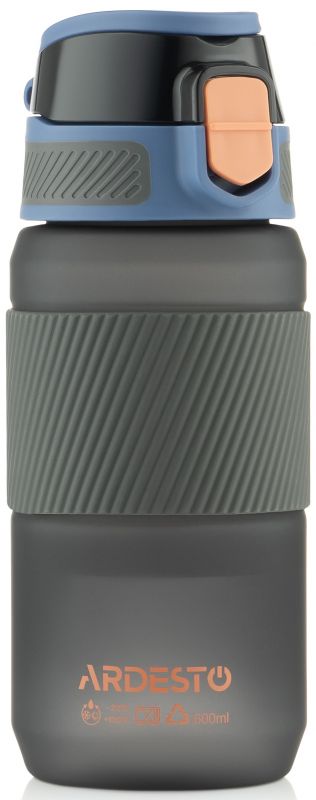 Пляшка для води ARDESTO Spring 600мл, пластик, чорний