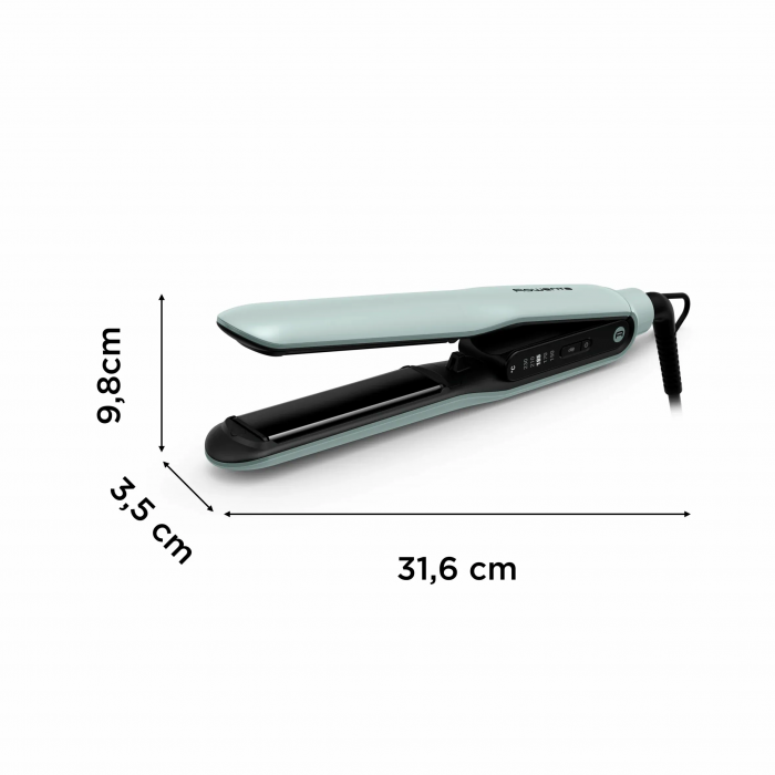 Випрямляч Rowenta Thermoglide, темп.режимів-5, 150-230С, іонізація, титан, світло-зелений