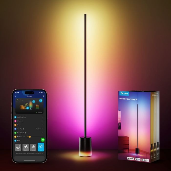 Торшер розумний Govee H607C Floor Lamp 2, 1725Lm, RGBICWW, WI-FI/Bluetooth, чорний