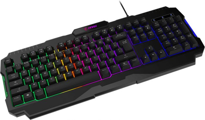 Клавіатура мембранна MSI FORGE GK100 104key, USB-A, EN/UKR/RU, ColorLED, чорний