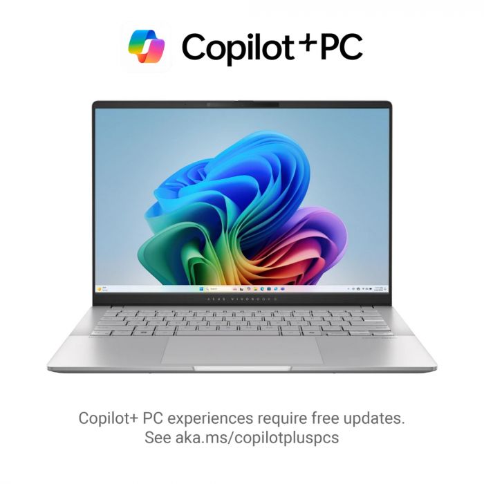 Ноутбук ASUS Vivobook S 14 M5406NA-QD080 14" WUXGA OLED, AMD R5-7535HS, 16GB, F512GB, UMA, NoOS, Сріблястий