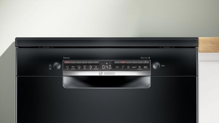 Посудомийна машина Bosch, 12компл., A+, 60см, дисплей, 3й кошик, чорний