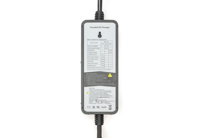 Пристрій зарядний DIGITUS EV Single Phase, 3.7kW, 5 m, Schuko to Type 2, з блоком керування та індикуації заряду