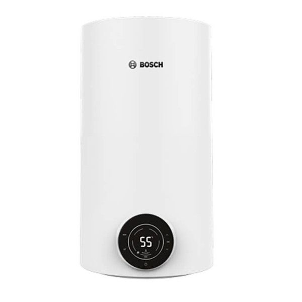 Водонагрівач електр. BOSCH круглий Tronic 4000T, 80л, 2кВт, сухий тен, вертикальний монтаж, електр. кер-ння, B, білий