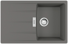 Мийка кухонна Franke Centro, фраграніт, прямокутник, з крилом, 780х500х200мм, чаша - 1, накладна, CNG 611-78, сірий камінь
