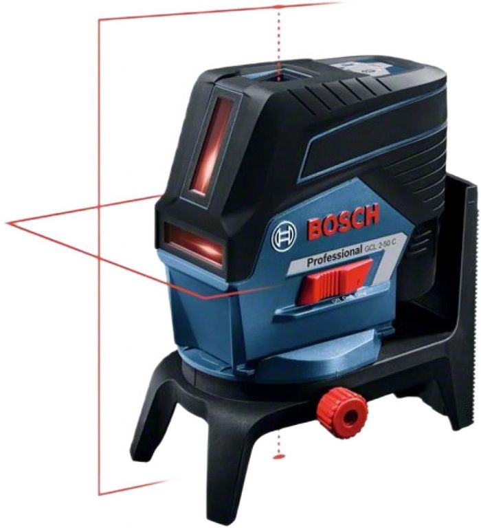 Нівелір лазерний Bosch GCL2-50C+RM2+BT150 до 10м, ±0.3мм/м, 4AAx1.5В, IP54, штативі, чохол, мішеннь, 0.6кг