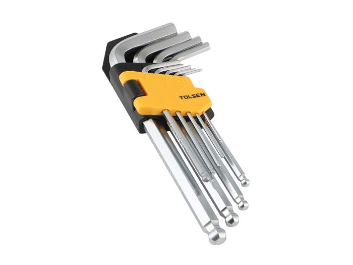 Ключі шестигранні Tolsen, набір 9шт, кулястий наконечник, CrV, 1.5-10мм