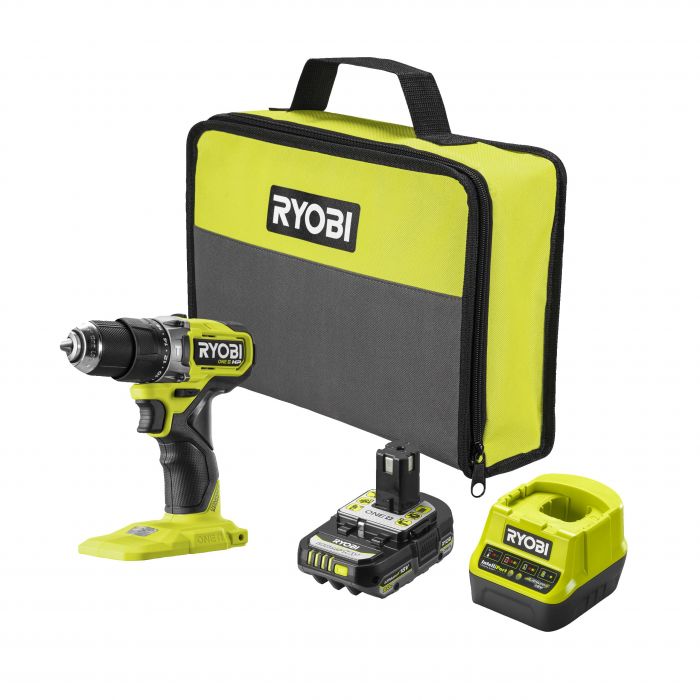 Шурупокрут-дриль акумуляторний Ryobi ONE+ HP RPD18C1-1C20G 18В 1х2А·год ЗП 60Нм 450·1700об/хв 0.95кг сумка Шурупокрут-дриль акумуляторний Ryobi ONE+ HP RPD18C1-1C20G 18В 1х2А·год ЗП 60Нм 450·1700об/хв 0.95кг сумка