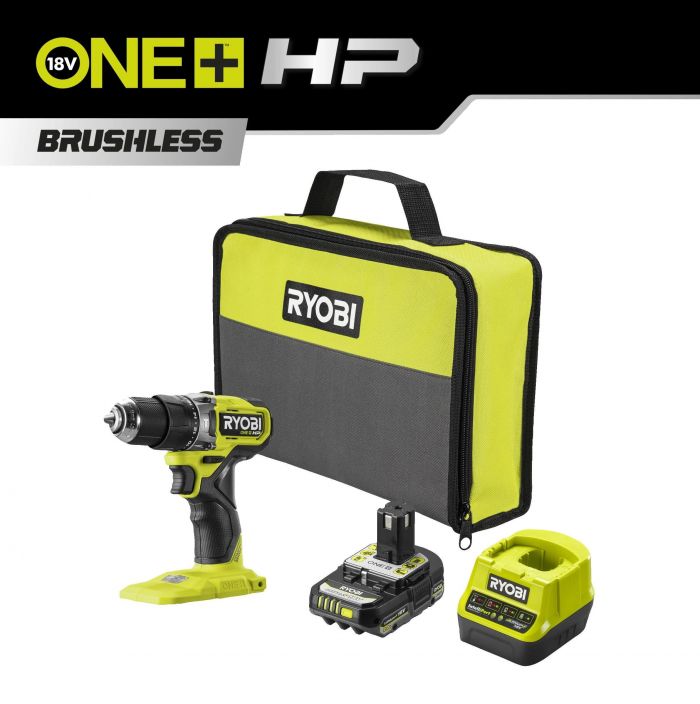 Шурупокрут-дриль акумуляторний Ryobi ONE+ HP RPD18C1-1C20G 18В 1х2А·год ЗП 60Нм 450·1700об/хв 0.95кг сумка Шурупокрут-дриль акумуляторний Ryobi ONE+ HP RPD18C1-1C20G 18В 1х2А·год ЗП 60Нм 450·1700об/хв 0.95кг сумка