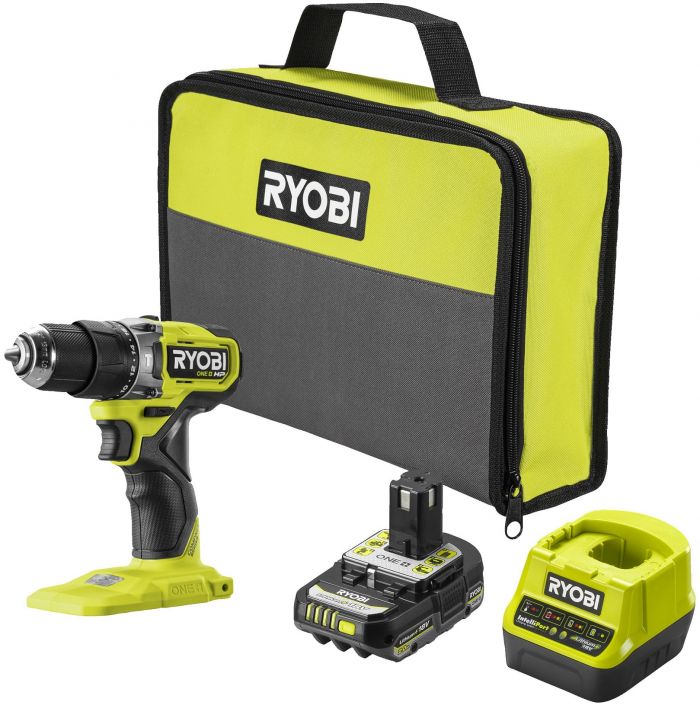 Шурупокрут-дриль акумуляторний Ryobi ONE+ HP RPD18C1-1C20G 18В 1х2А·год ЗП 60Нм 450·1700об/хв 0.95кг сумка Шурупокрут-дриль акумуляторний Ryobi ONE+ HP RPD18C1-1C20G 18В 1х2А·год ЗП 60Нм 450·1700об/хв 0.95кг сумка