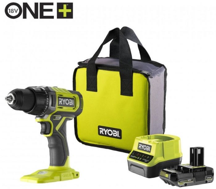 Шурупокрут-дриль акумуляторний Ryobi ONE+ RDD18-1C20S 18В 1х2А·год ЗП 52Нм 450·1750об/хв 1.1кг сумка Шурупокрут-дриль акумуляторний Ryobi ONE+ RDD18-1C20S 18В 1х2А·год ЗП 52Нм 450·1750об/хв 1.1кг сумка