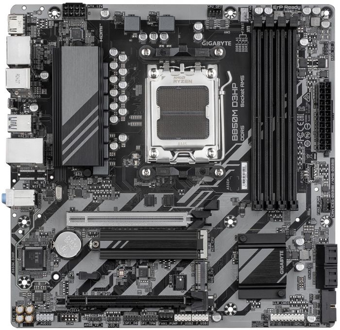 Материнська плата GIGABYTE B850M D3HP sAM5 B850 4xDDR5 M.2 HDMI DP mATX
