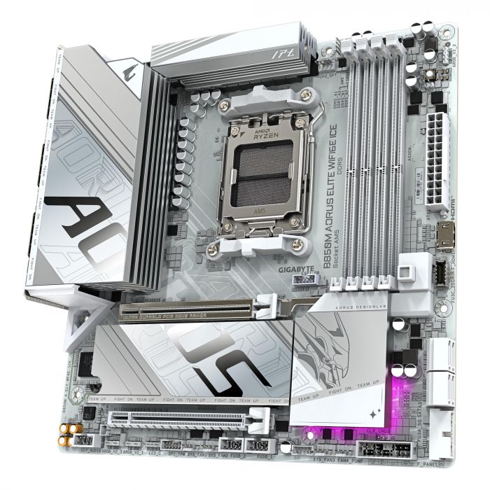 Материнська плата GIGABYTE B850M AORUS ELITE WF6E ICE sAM5 B850 4xDDR5 M.2 Wi-Fi BT mATX Материнська плата GIGABYTE B850M AORUS ELITE WF6E ICE sAM5 B850 4xDDR5 M.2 Wi-Fi BT mATX