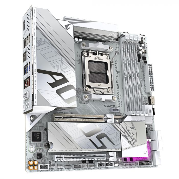 Материнська плата GIGABYTE B850M AORUS ELITE WF6E ICE sAM5 B850 4xDDR5 M.2 Wi-Fi BT mATX Материнська плата GIGABYTE B850M AORUS ELITE WF6E ICE sAM5 B850 4xDDR5 M.2 Wi-Fi BT mATX
