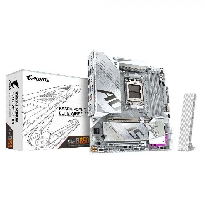 Материнська плата GIGABYTE B850M AORUS ELITE WF6E ICE sAM5 B850 4xDDR5 M.2 Wi-Fi BT mATX Материнська плата GIGABYTE B850M AORUS ELITE WF6E ICE sAM5 B850 4xDDR5 M.2 Wi-Fi BT mATX