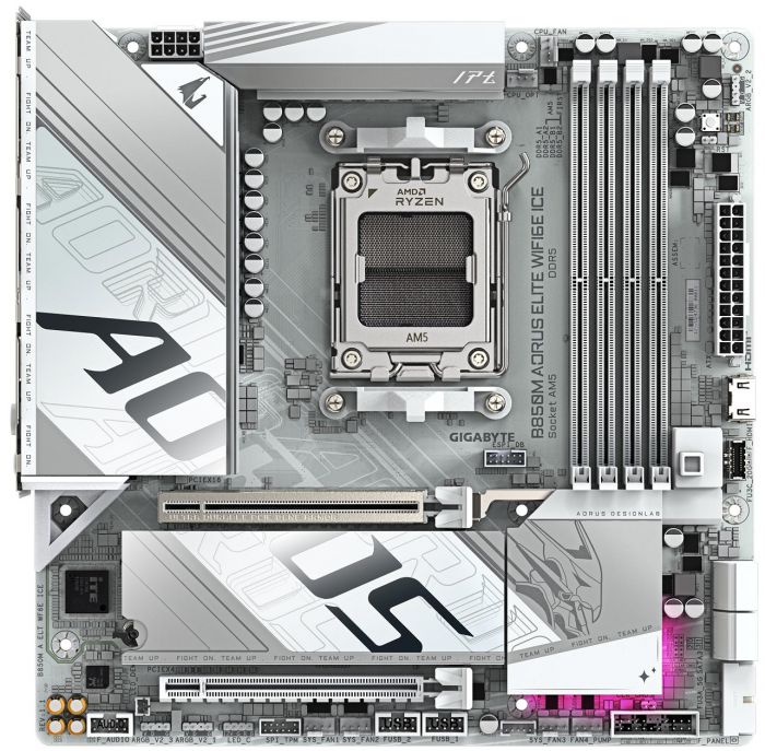 Материнська плата GIGABYTE B850M AORUS ELITE WF6E ICE sAM5 B850 4xDDR5 M.2 Wi-Fi BT mATX Материнська плата GIGABYTE B850M AORUS ELITE WF6E ICE sAM5 B850 4xDDR5 M.2 Wi-Fi BT mATX