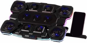 Підставка для ноутбука 2E GAMING CPG-011, до 17.3", 1xUSB-A, 1xUSB-C, LCD, RGB, чорний