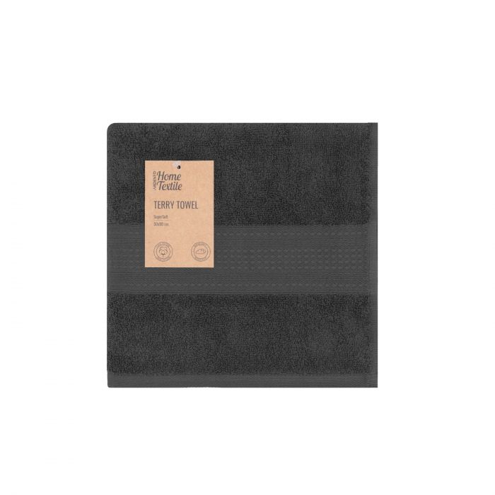 Рушник махровий Ardesto SuperSoft 50х90см, 100% бавовна, сірий темний