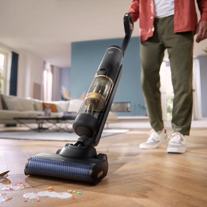 Пилосос Philips безпровідний AquaTrio, вологе прибирання, конт пил -0.42л, автон. робота до 25хв, PowerCyclone Aqua, турборежим, чорний