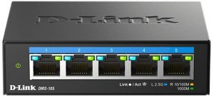 Комутатор D-Link DMS-105 5x2.5GE, Некерований