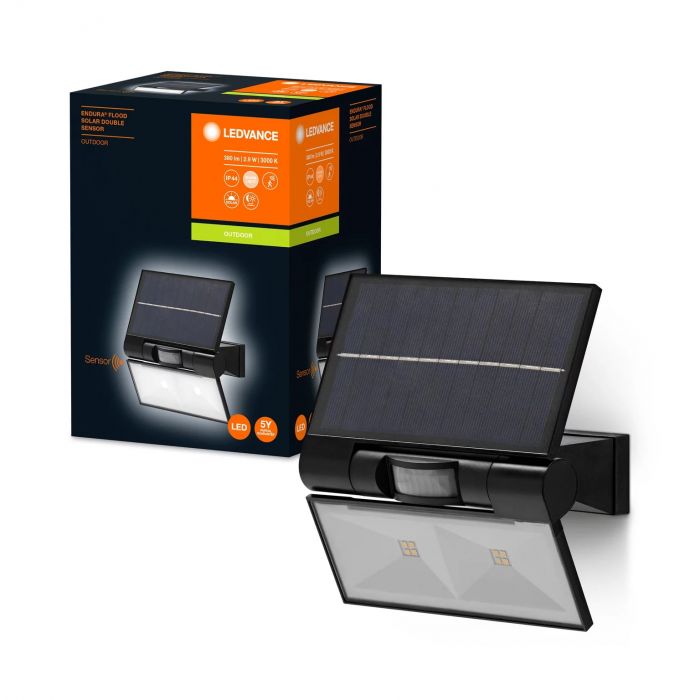 Світильник автономний LEDVANCE ENDURA STYLE SOLAR DOUBLE 2Вт 3000К 380Лм IP44 чорний