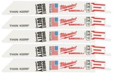 Полотно пиляльне для шабельної пилки Milwaukee THIN KERF універсальне, крок зуба 1.4мм х 150мм, 5шт