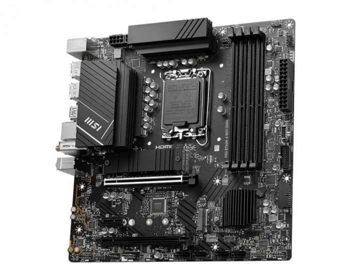 Материнcька плата MSI PRO B760M-A WIFI DDR4 s1700 B760 4xDDR4 M.2 HDMI DP WiFi BT mATX