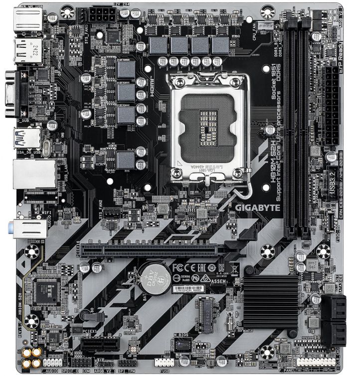 Материнська плата GIGABYTE H810M S2H s1851 H810 2xDDR5 HDMI DP D-Sub mATX