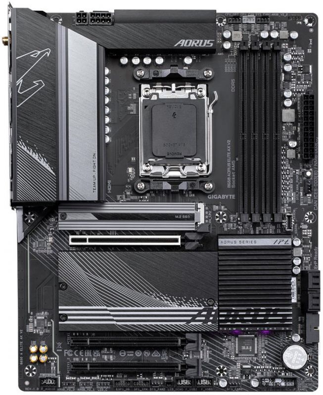 Материнська плата GIGABYTE B650 A ELITE AX V2 sAM5 B650 4xDDR5 M.2 Wi-Fi BT HDMI DP ATX