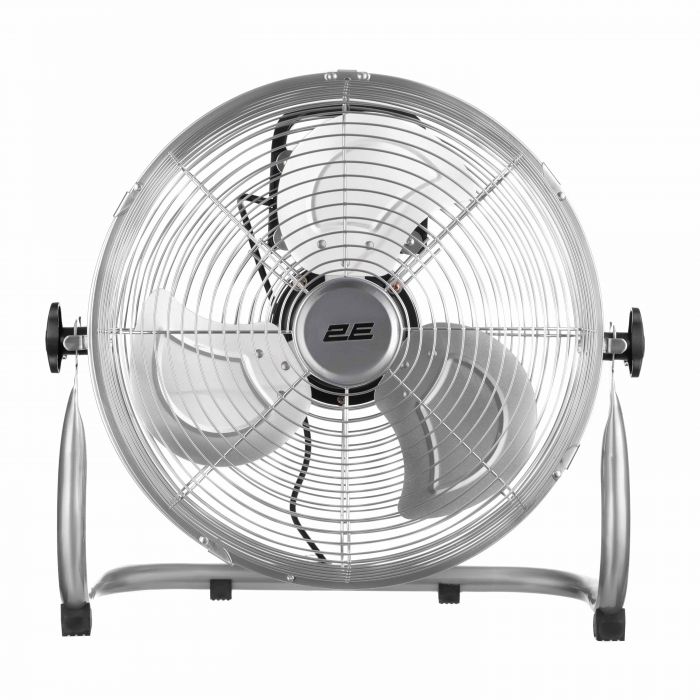 Вентилятор підлоговий 2E PowerWind 30C професійний, 30см, 60Вт, кнопки, двигун мідь 100%, срібний