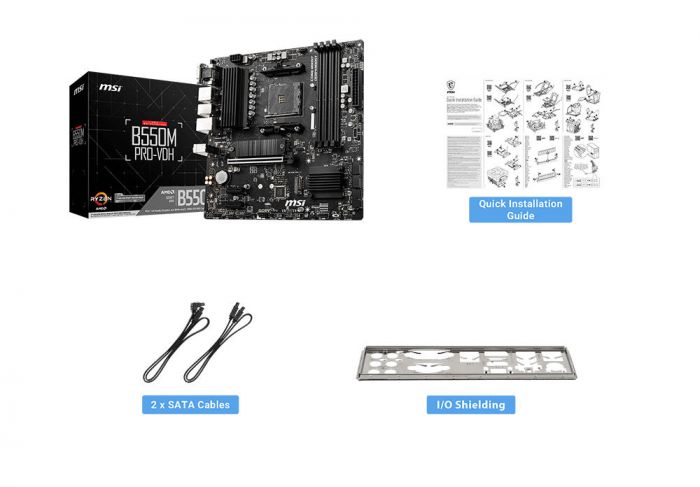 Материнcька плата MSI B550M PRO-VDH sAM4 B550 4xDDR4 M.2 HDMI DP D-Sub mATX