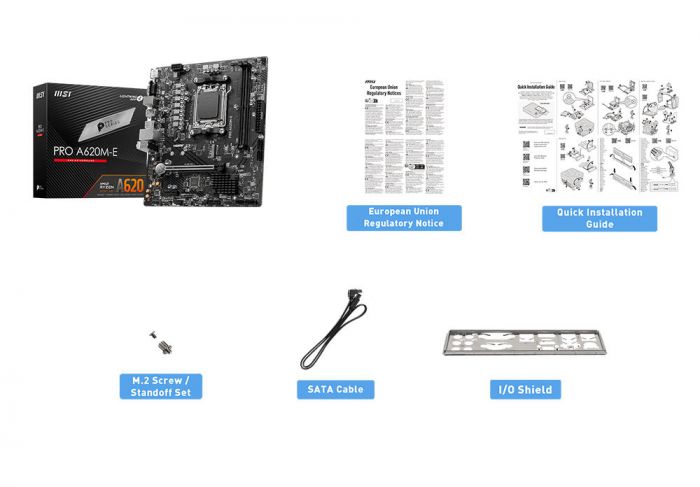 Материнcька плата MSI PRO A620M-E sAM5 A620 2xDDR5 M.2 HDMI D-Sub mATX