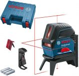 Нівелір лазерний Bosch GCL2-50+RM1+BM3 до 20м, ±0.3мм/м, 4AAx1.5В, IP54, чохол, мішеннь, кейс, 0.6кг