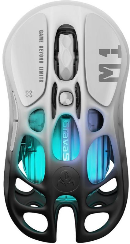 Миша GravaStar Mercury M1 Pro, BT/WL/USB-A, RGB, чорно-білий