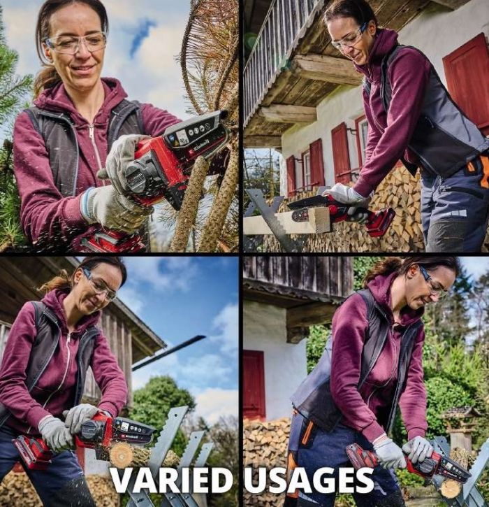 Пила ланцюгова акумуляторна Einhell GE-PS 18/15 Li BL Kit PXC 18В акб 1х2.5А·год шина 158мм різ 125мм 4.8 м/с 1.1кг