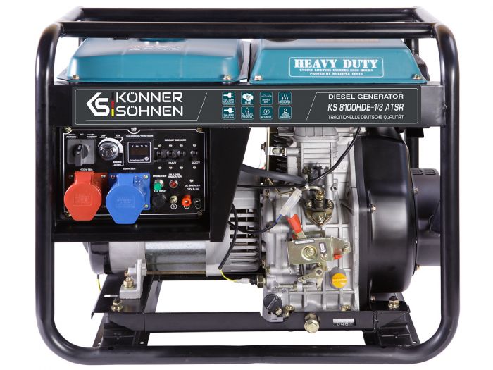 Генератор дизельний Konner&Sohnen KS 8100HDE-1/3 ATSR (EURO V), 230/400В, 5.5/6.0кВт, ATS, електростартер, передстартовий підігрів, 117кг