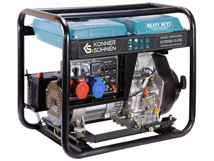 Генератор дизельний Konner&Sohnen KS 8100HDE-1/3 ATSR (EURO V), 230/400В, 5.5/6.0кВт, ATS, електростартер, передстартовий підігрів, 117кг
