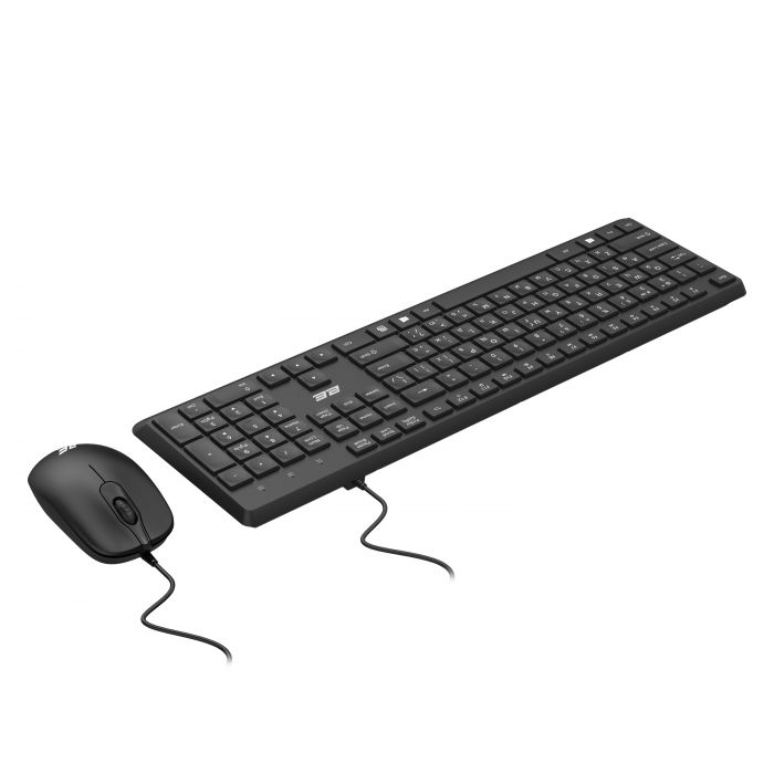 Комплект клавіатура та миша 2E MK405 USB-A, EN/UK/RU, чорний